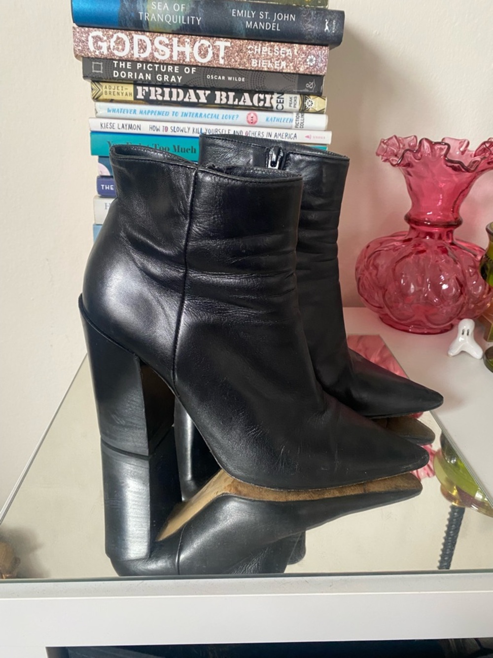 Marc Fisher Faux Leather Ankle Boots - Picture 2 of 4